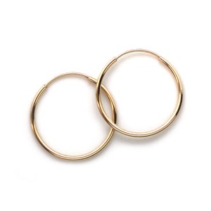 14K Yellow Gold Endless Hoop Earrings (1 pair)