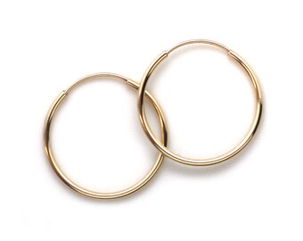 14K Yellow Gold Endless Hoop Earrings (1 pair)