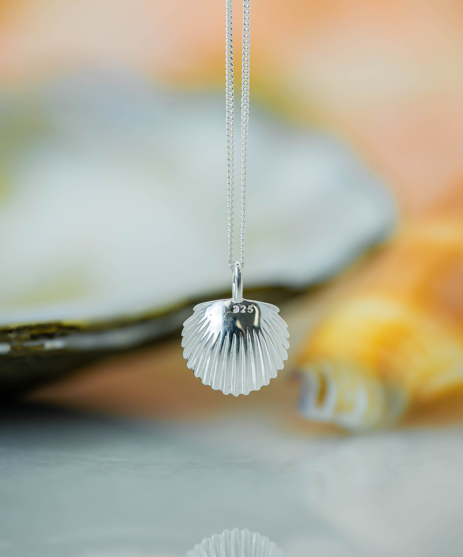 Dainty Freshwater Pearl Clam Shell Pendant Necklace Sterling Etsy