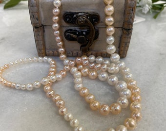 High end freshwater pearl long necklace 35”