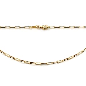 Vergulde ketting-sterling zilveren lange doos ketting ketting - vergulde ketting-paperclip ketting - maten 16 - 40 inch SKU: KA1002-VM