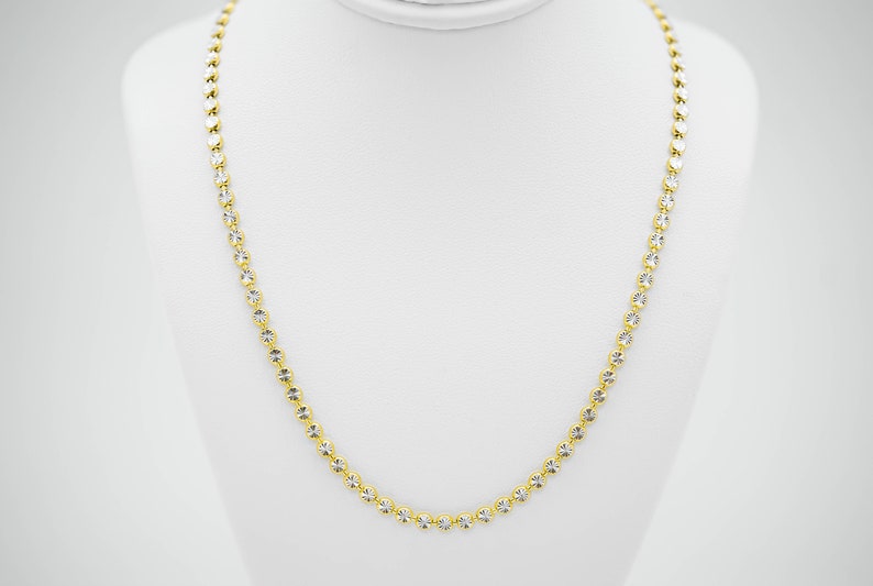 Gold Diamond Cut Chain Necklace Diamond Cut Necklace Gift Etsy