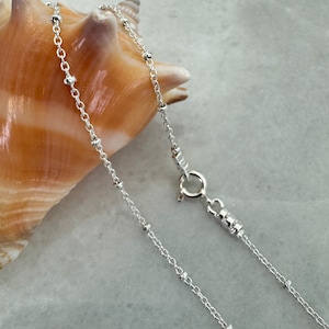 Kabelketting met sterlingzilveren kralen - Afgewerkte 925 sterlingzilveren satellietketting - Maten 16 - 36 inch - Italiaans zilver Artikelnummer: KA1006