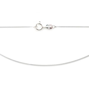 May include: A silver chain necklace with a lobster clasp.