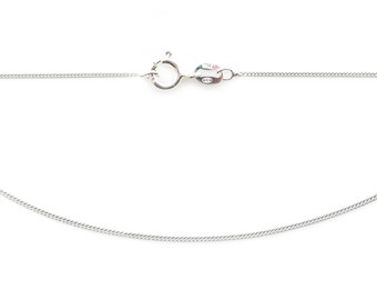 Dainty Sterling Silver Necklace Tiny Curb Chain - 925 Sterling Silver Finished Chain - Sizes 16 inches to 36 inches Available - SKU: KA1001