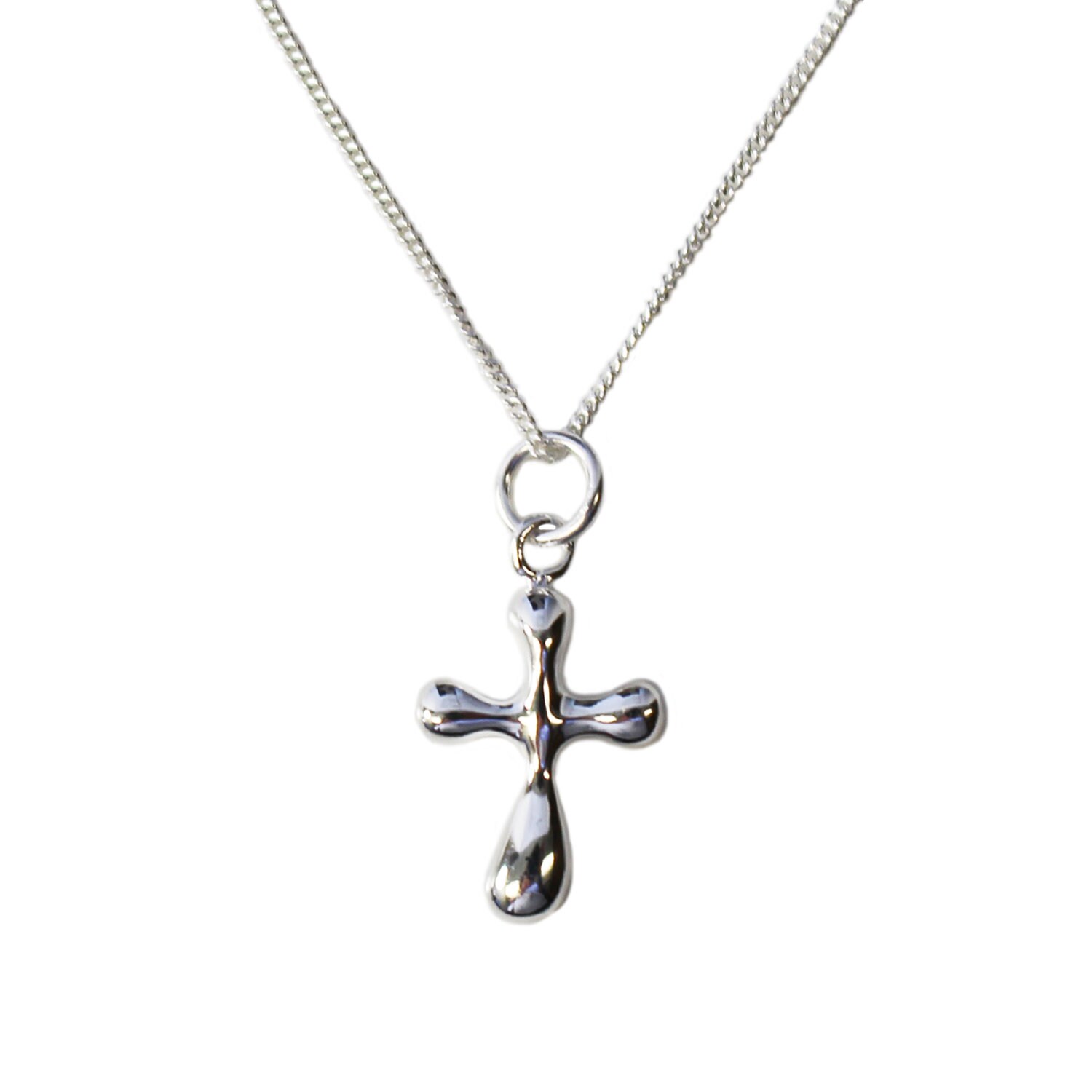 Silver Cross Charm Necklace Sterling Silver Cross Pendant - Etsy UK