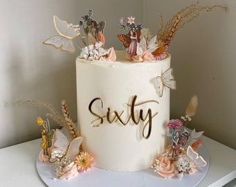 Acrylic cake charm - Birthday cake charm - Big birthday cake charm - Acrylic personalised cake charms - fifty - sixty