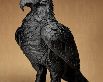 Escultura de águila impresa en 3D: una pieza de decoración para el hogar de diseño intrincado.