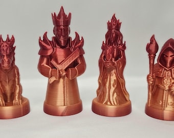 Juego de ajedrez personalizado Fantasy Fire (16 piezas, impresión 3D)