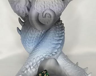 Torre de dados de dragón impresa en 3D - Torre DnD - Juegos de rol