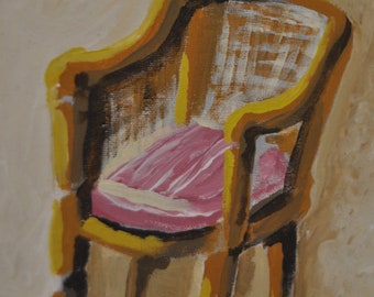 Impressionism Pink Chair Oil Painting Wall Art Interior Home Decor