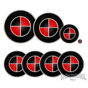 Red and black sale bmw center caps