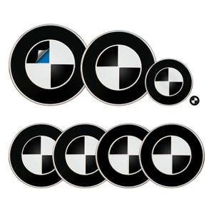 For BMW Badge Black Wrap Stickers All Models Overlays Decals Emblems