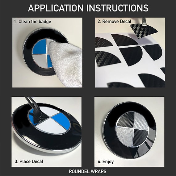 Purple & Black Wrap Stickers for BMW Badge All Models Overlays Decals  Emblems Fiber -  UK