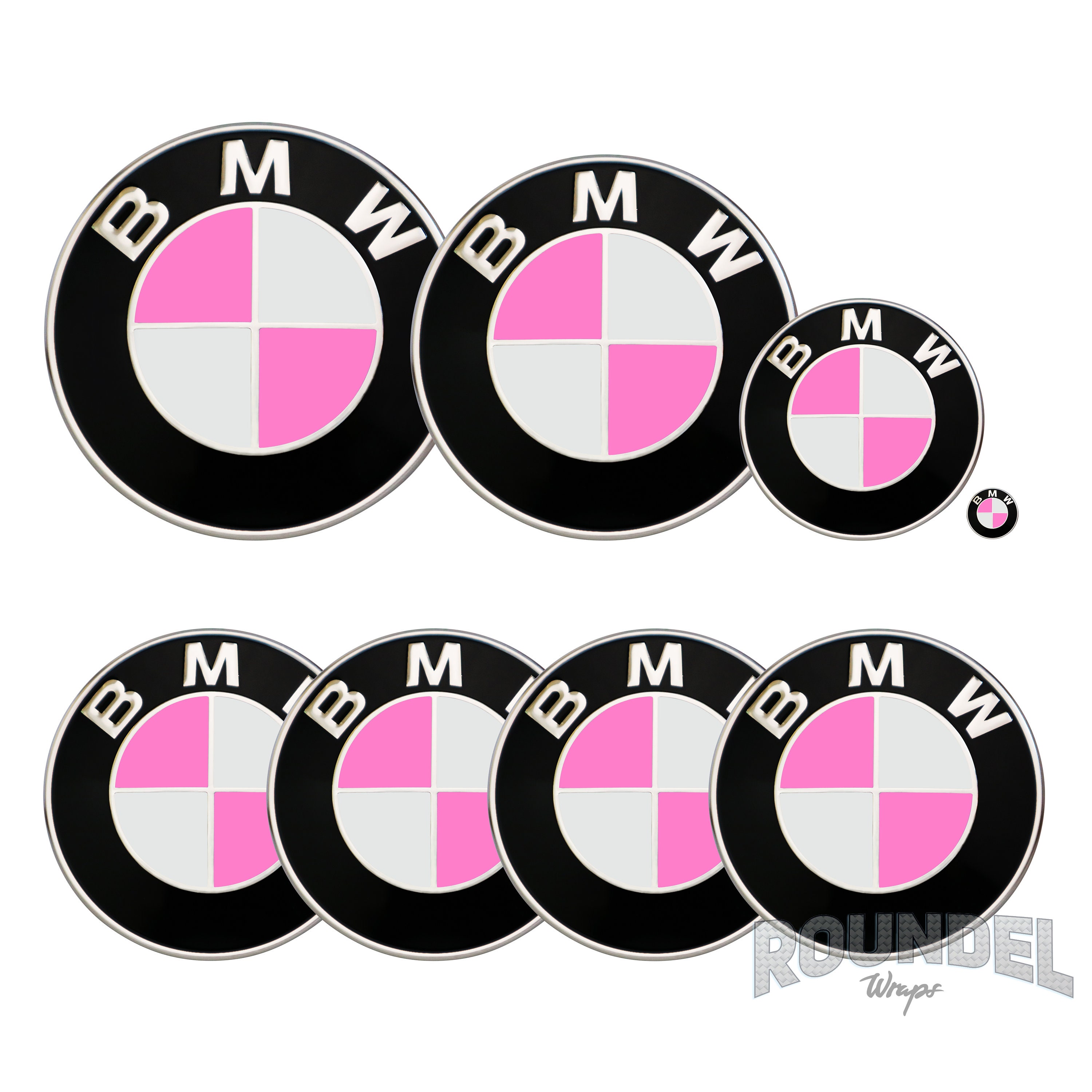 For BMW Badge Pink Decals Vinyl Wrap Sticker Roundel Emblem Etsy