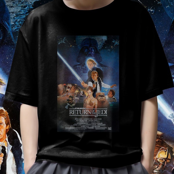Return of the Jedi Official Star Wars Poster Tee  printed t-shirt short sleeves customized t-shirt graphic t-shirt leisurewear quality shirt