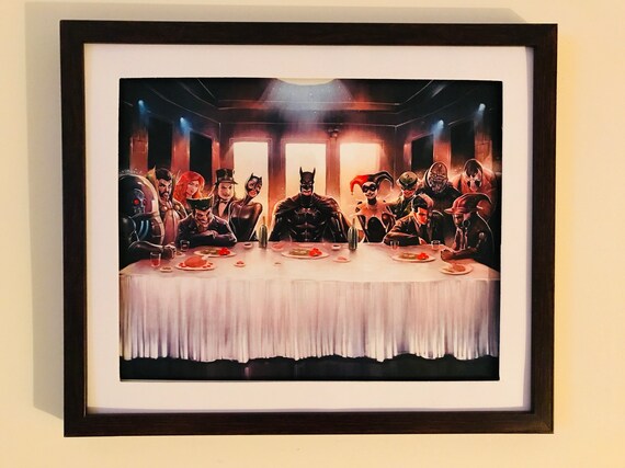 Last Supper Batman gotham Villains Framed Matted Print - Etsy