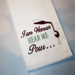 Woman, Wine,Tea towels, Kitchen towels, Bar towels, Guest towels, Hand towels, wine, women, embroidered, gifts