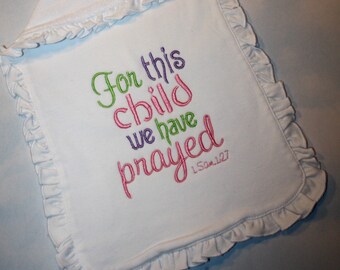 baby shower gifts, burp cloths, baby girl burp cloths, religious, prayed, embroidered, gifts