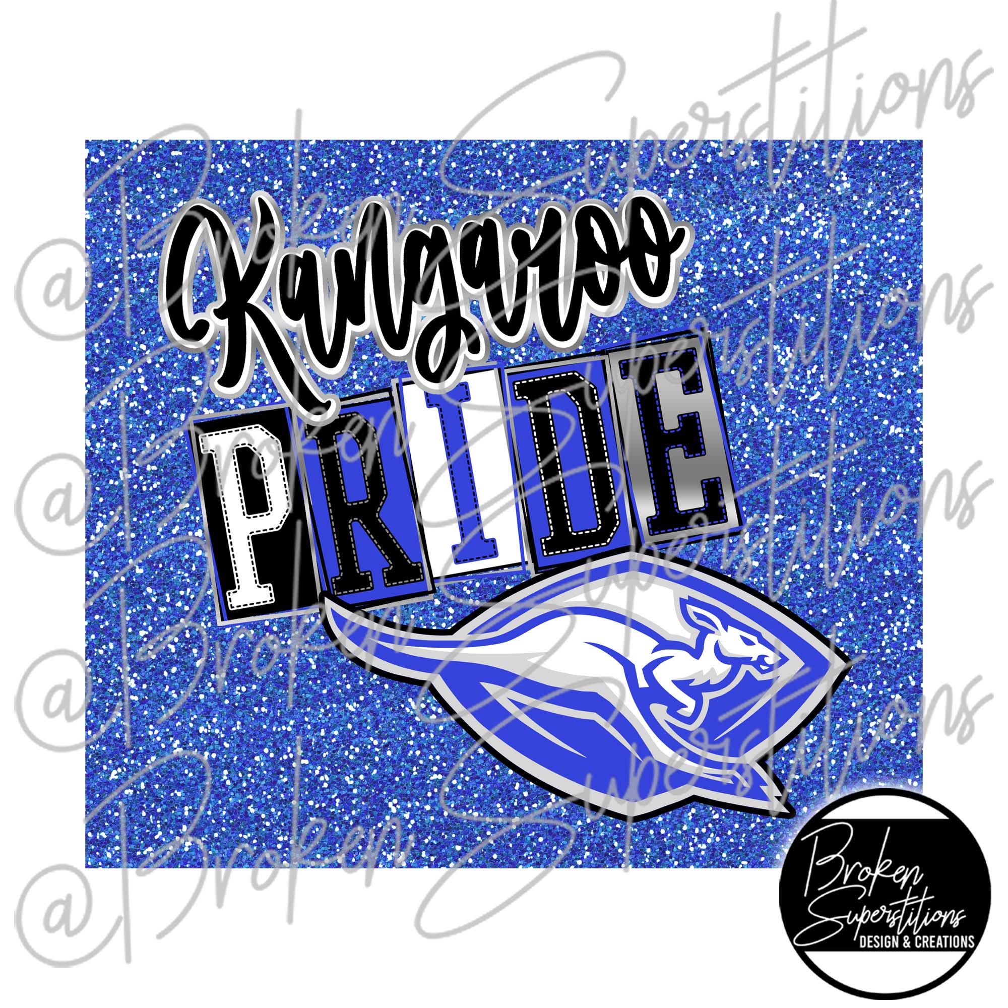 20 oz Straight Tumbler Wrap - Weatherford Kangaroo Pride Boxes | 9.4" x 8.2" | School Mascot, Spirit,  Sublimation Tumbler