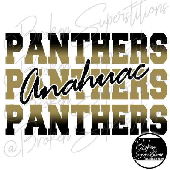 Anahuac Panthers Black and Gold Simple School Spirit Etsy
