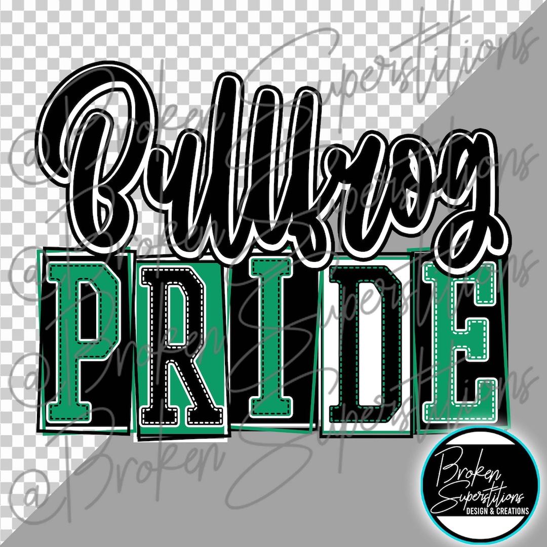 Mascot Pride | Bullfrogs, Green & Black | School, Spirit, Pride PNG - Etsy