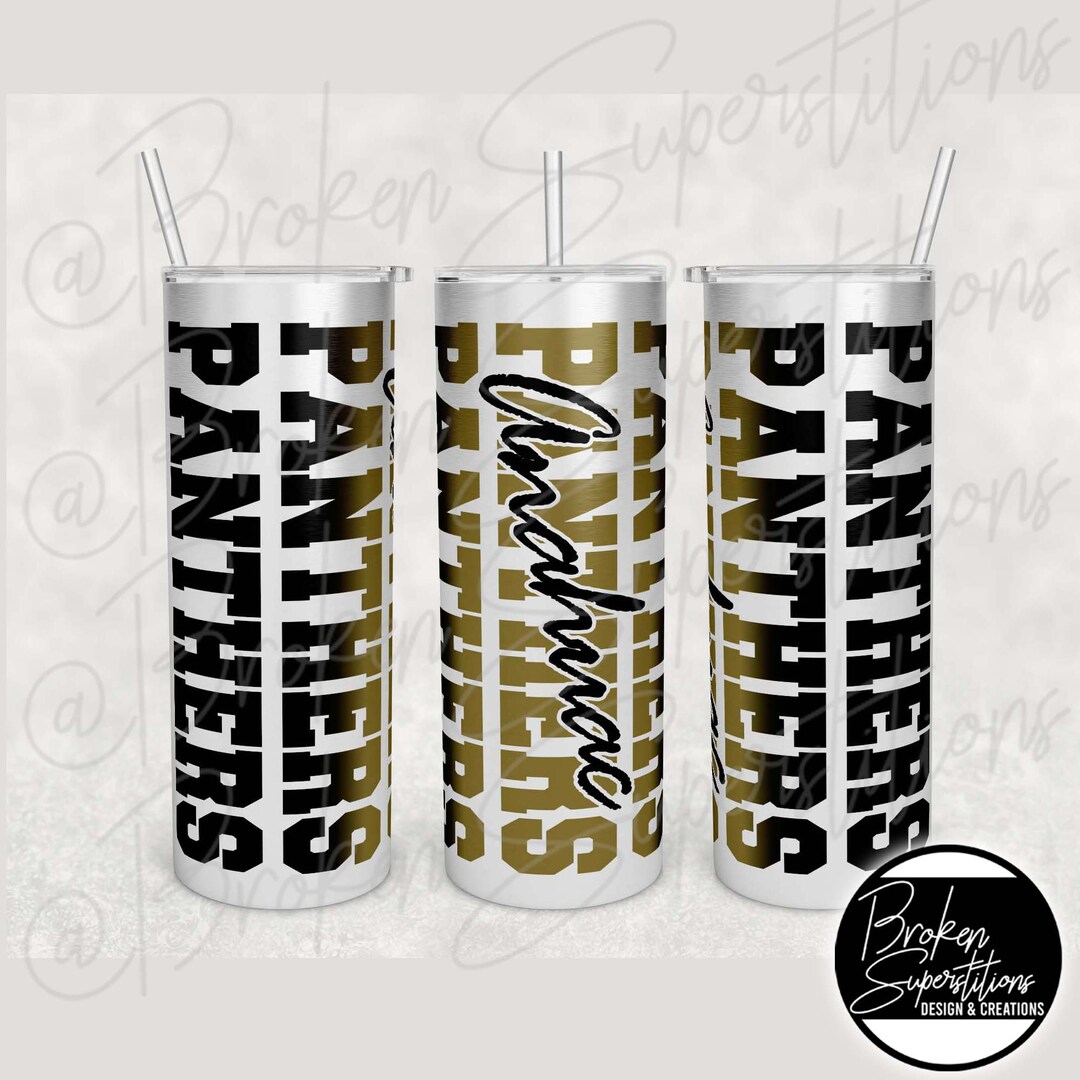 20 Oz Straight Tumbler Wrap Anahuac Panthers 9.4 X 8.2 School Mascot