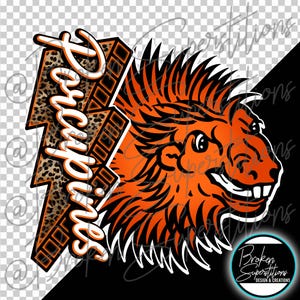 Springtown Porcupines Leopard Lightning  | School, Spirit, Pride PNG
