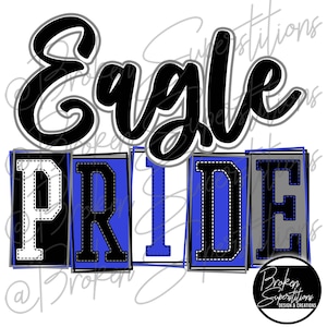 Mascot Pride | Eagles, Blue and White | School, Spirit, Pride PNG