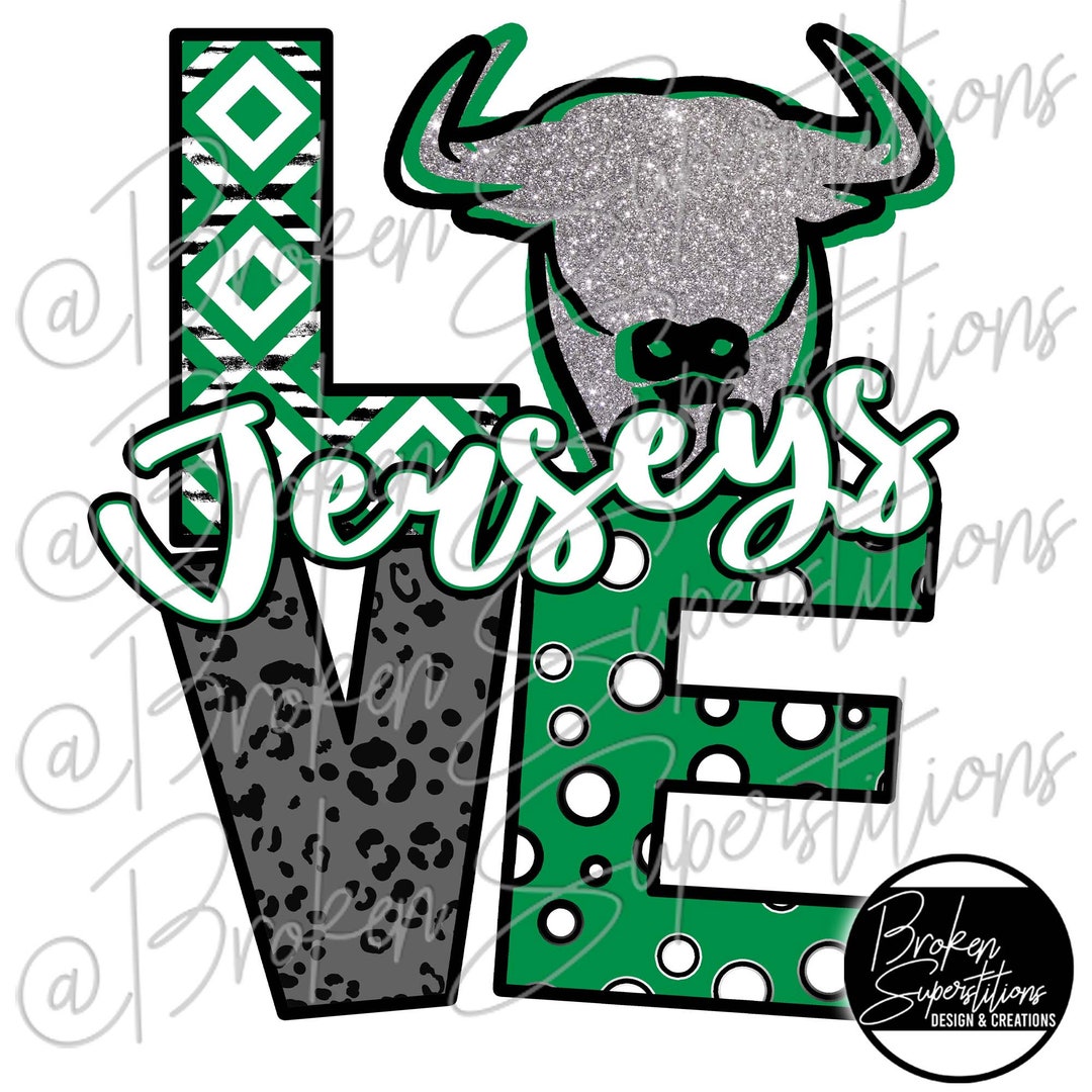 Green and White Jerseys Glitter Mascot LOVE Falfurrias School, Spirit