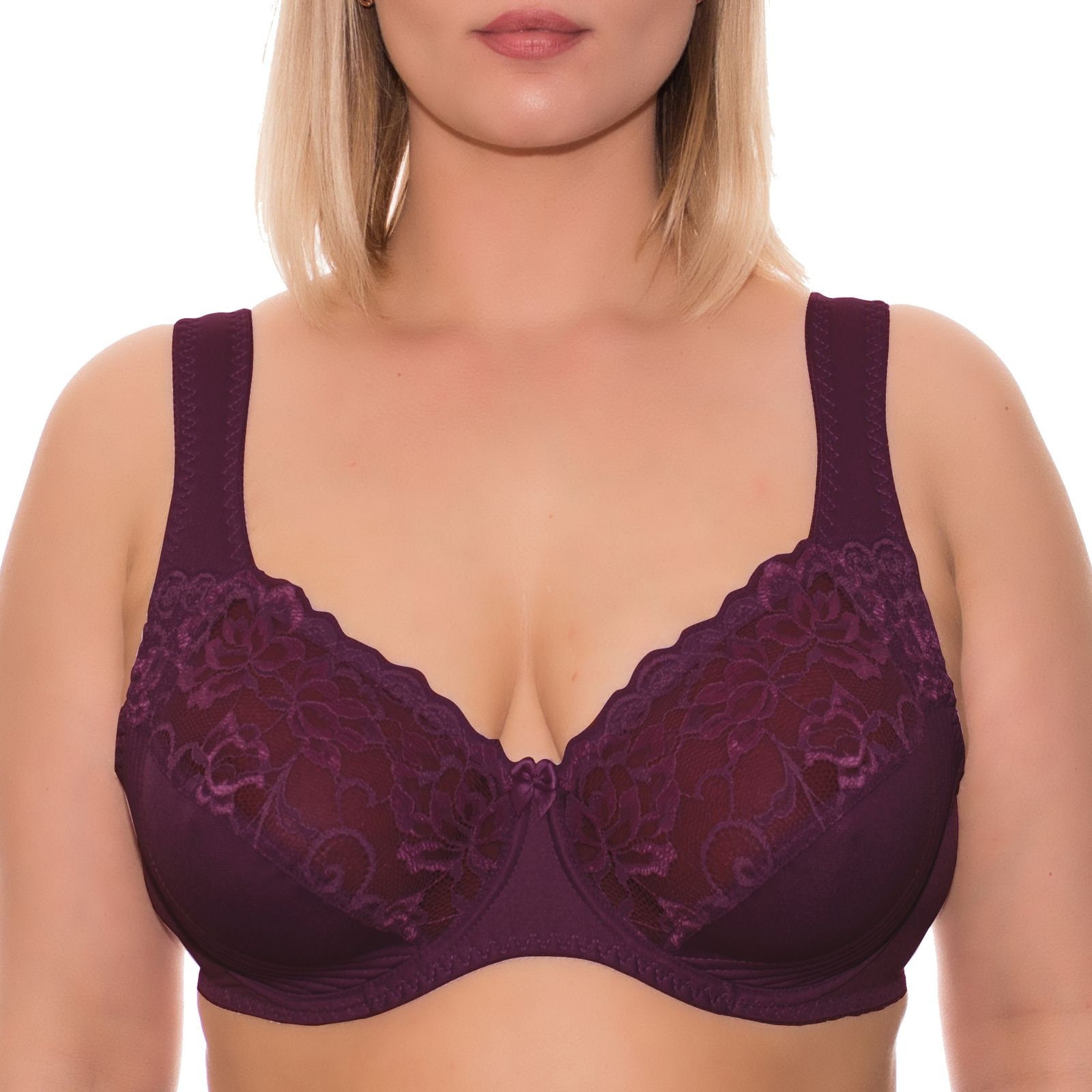 Full Coverage Underwire Bra Comfort Wide Straps Support Panels