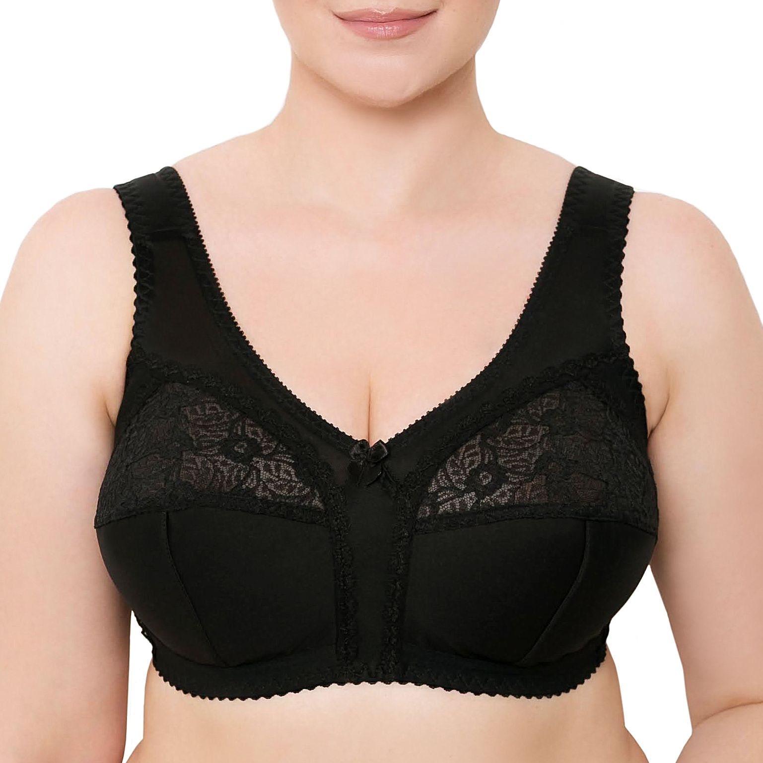 Full Coverage Underwire Bra Comfort Wide Straps Support Panels Plus Size  34-36-38-40-42-44-46-48/C-D-E-F-G-H-I-J Cocoa -  Israel