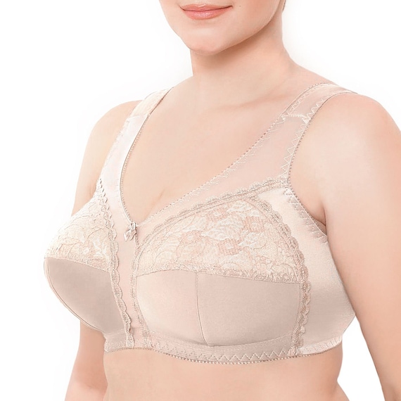  Wide Strap Bra Plus Size Full Coverage Underwire Support  Panels 34 36 38 40 42 44 / C D E F G H I J