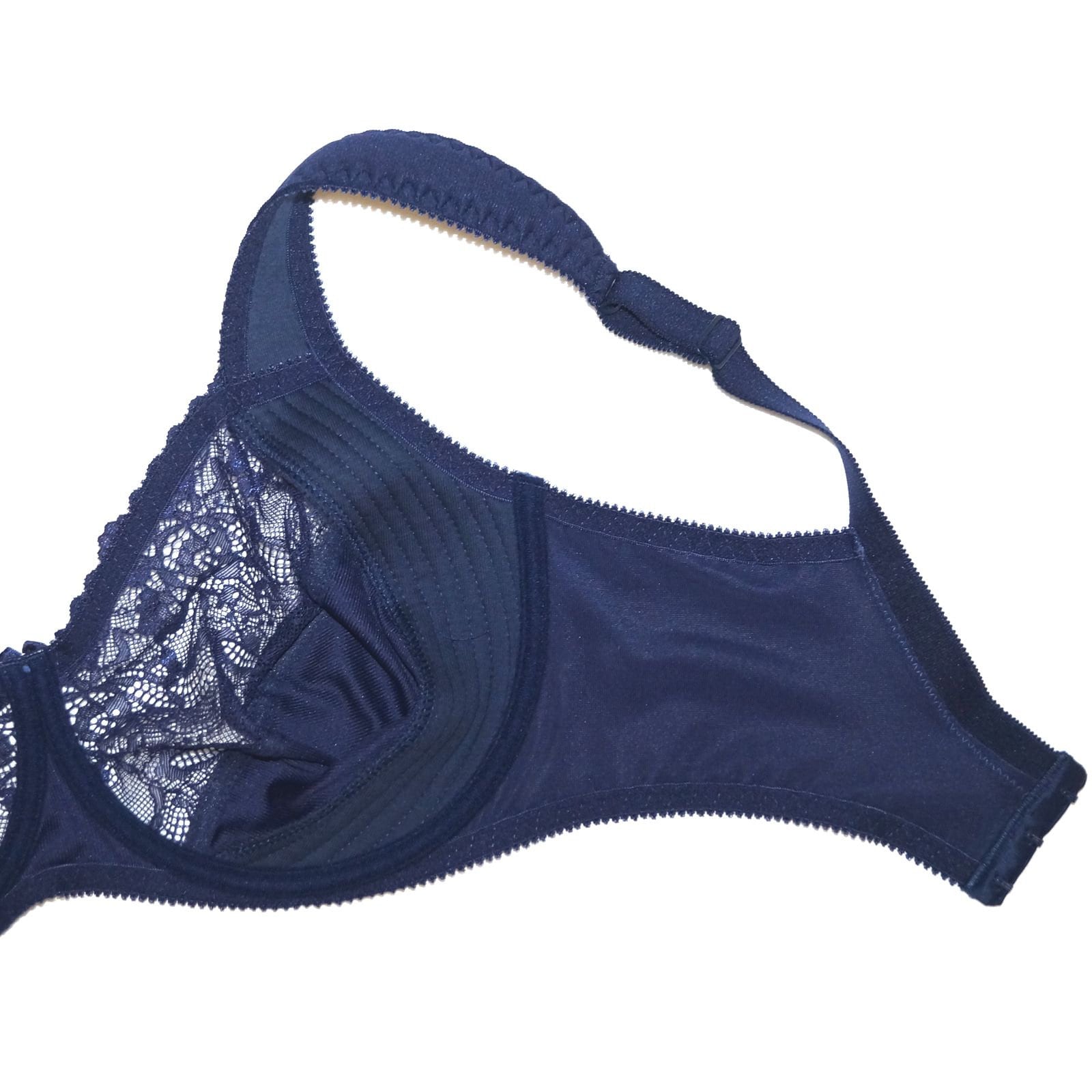 Buy Full Coverage Underwire Bra Comfort Wide Straps Support Panels Plus  Size 34-36-38-40-42-44-46-48/C-D-E-F-G-H-I-J Navy Online in India 