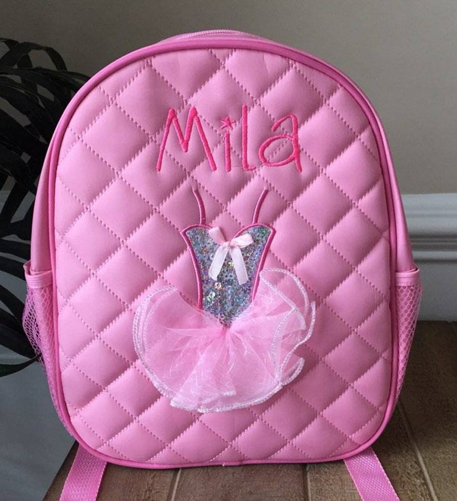 personalized dance backpack ballet shoe tutu backpack embroidered