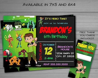 Ben10 Invitation Etsy