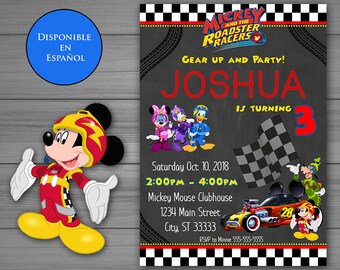 Mickey Mouse Roadster Racers Thank You Card Mickey and the | Etsy