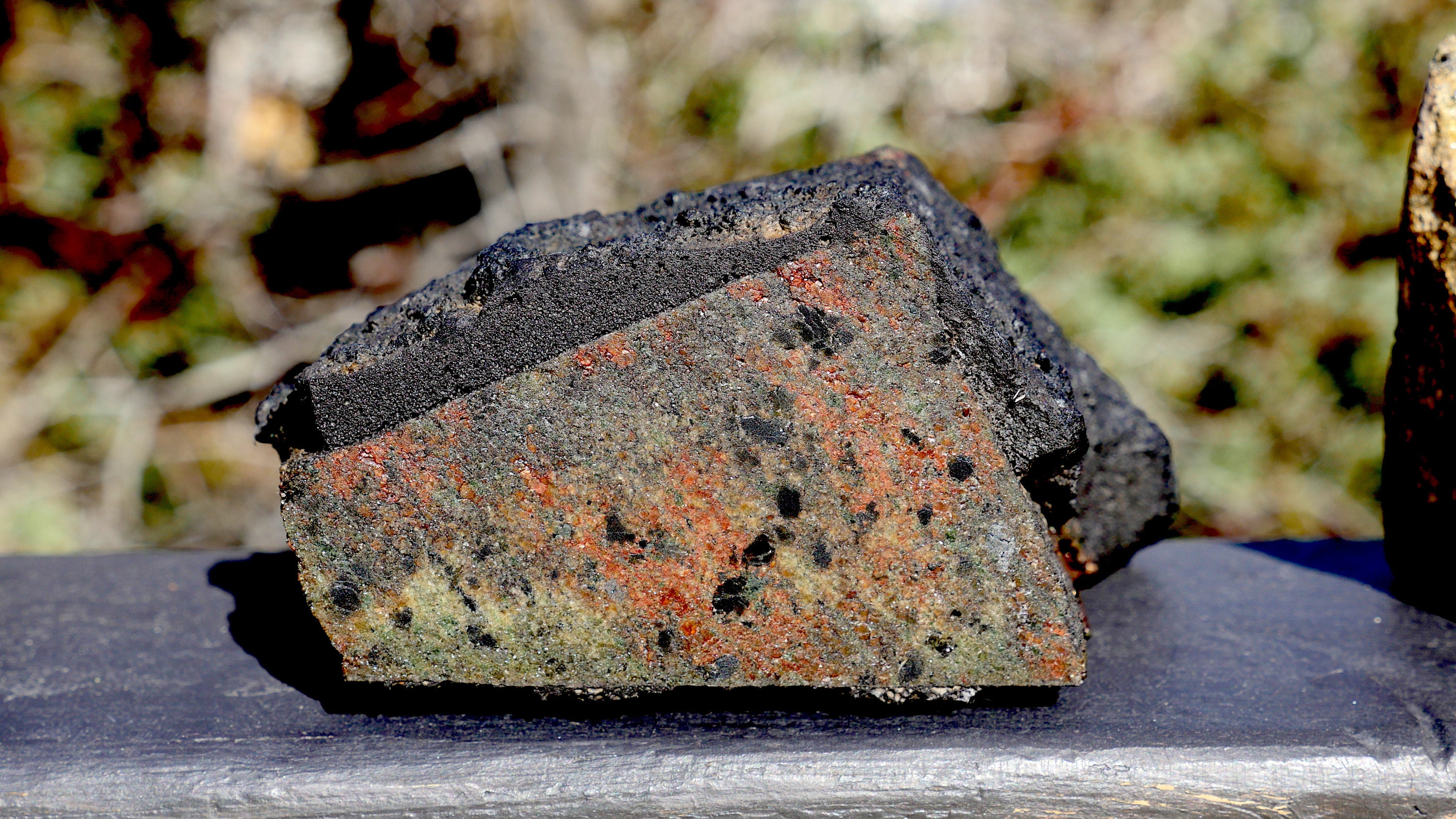 Olivine Peridot & Eclogite in black Basalt Etsy