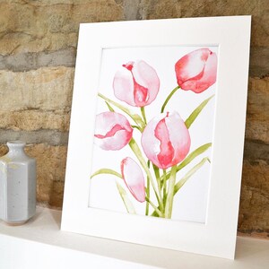 Watercolour Giclée Print of tulips.