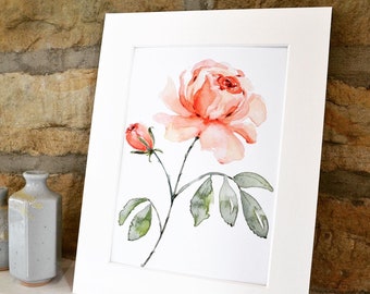 Watercolour Giclée Print of a rose.