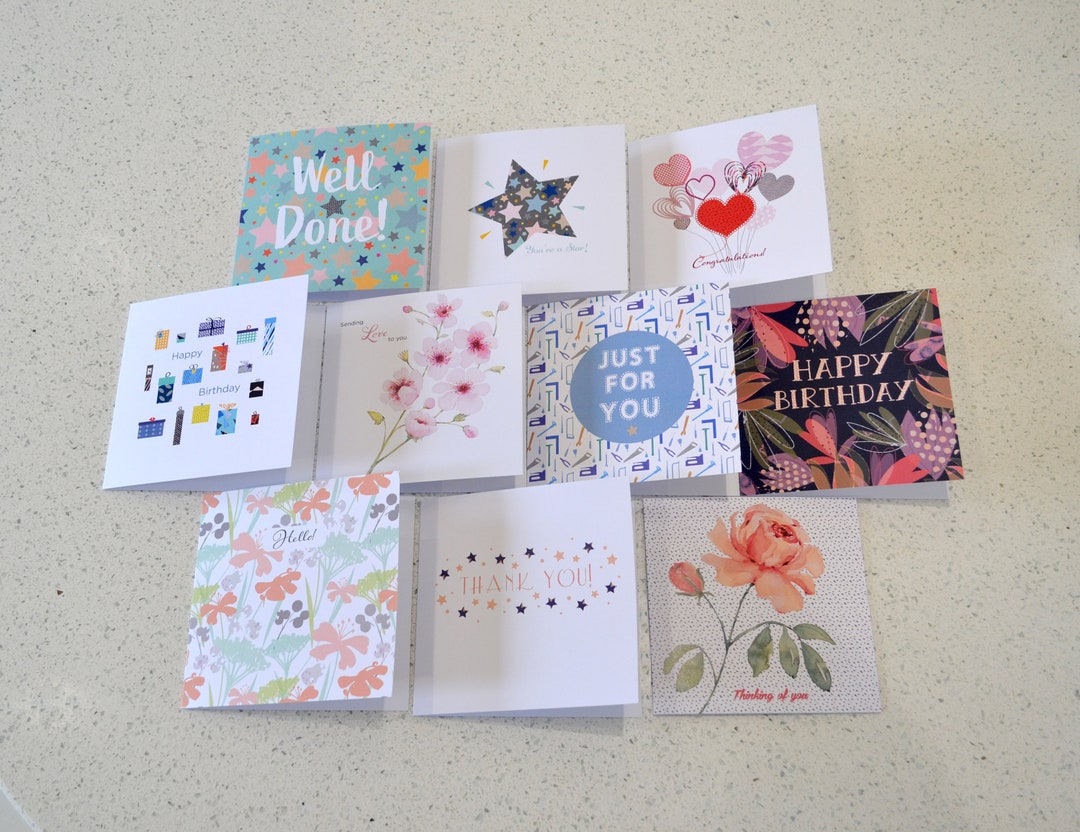 Pack of 10 Greetings Cards - Etsy