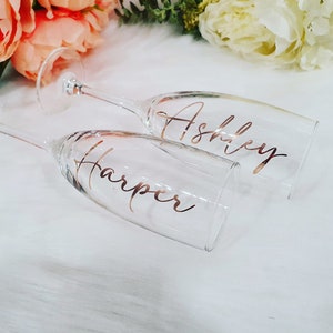 Custom Name Decal | Bridesmaid Decal | Wedding Bridal Stickers | Glass Decal | Custom Vinyl Decal
