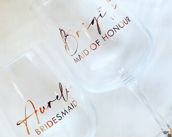 Custom Name Title Bridesmaid Decal | Glass Vinyl Decal | Wedding Christening Birthday Bridal Party Gift Box Stickers | Maid of Honour
