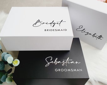 White Black Bridesmaid Personalised Proposal Gift Box Decal, Will You Be My Bridesmaid, Wedding, Baptism, Birthday, Maid of Honour Gift
