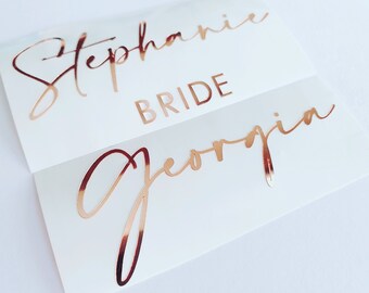 Custom Name Title Bridesmaid Decal | Glass Vinyl Decal | Wedding Christening Birthday Bridal Party Gift Box Stickers | Maid of Honour