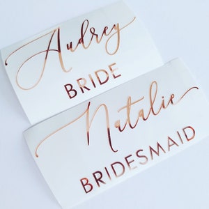 Custom Name Title Bridesmaid Decal | Glass Vinyl Decal | Wedding Christening Birthday Bridal Party Gift Box Stickers | Maid of Honour