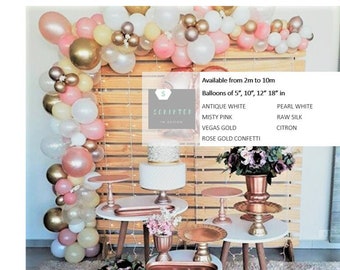 Balloon Garland Kit | DIY Arch White Rose Gold Pink Pastel Blush | Birthday Party Wedding Hens Christening Baby Shower