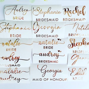 Custom Name Decal | Bridesmaid Decal | Wedding Bridal Stickers | Glass Decal | Custom Vinyl Decal