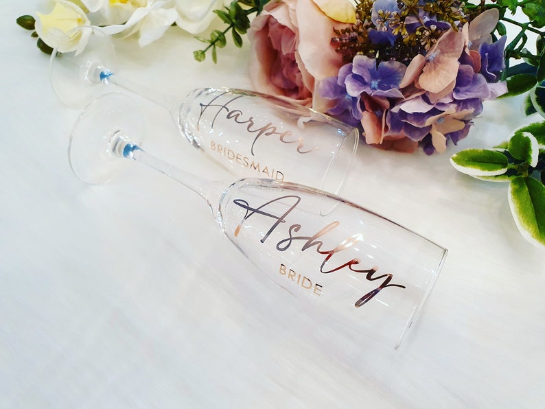 Custom Name Decal Gold Foil Decal Labels Stickers Glass Etsy