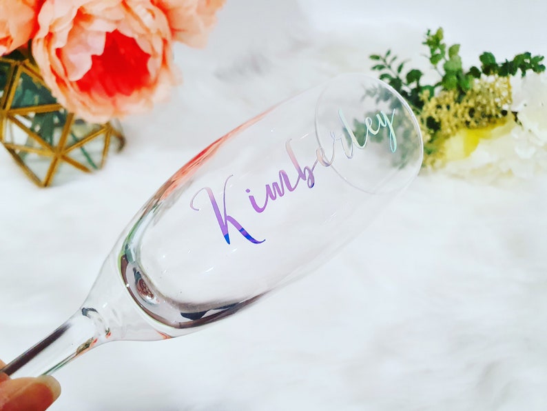 Custom Name Decal Gold Foil Decal Labels Stickers Glass Etsy